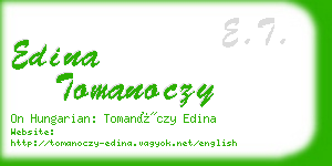 edina tomanoczy business card